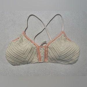 Brand new crochet swim top from Xhilaration cream and peach colored